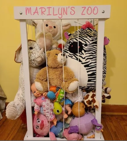 2', 32, 3', 4' Personalized Stuffed Animal Zoo, Wood Animal Holder,  Storage, Stuffed Animal Organizer, Kids Gifts, Ball Storage, Birthday Gift